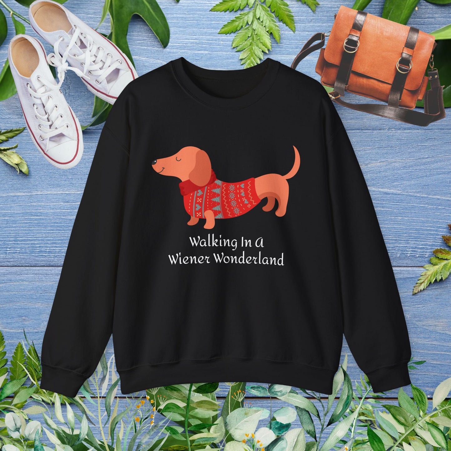 Dachshund Sweatshirt - Walking In A Wiener Wonderland - furevermama