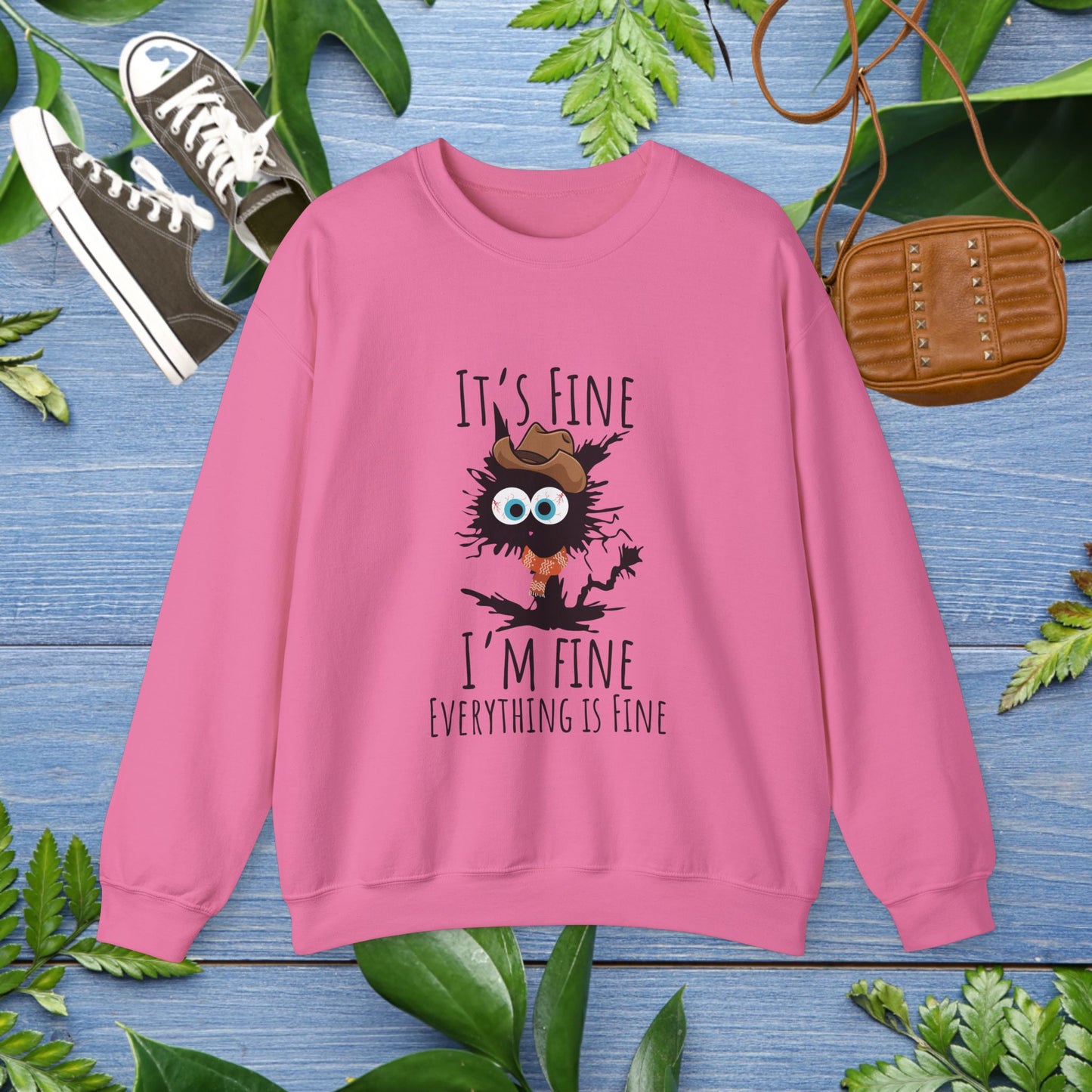 Everything Is Fine Meowdy Sweatshirt - furevermama