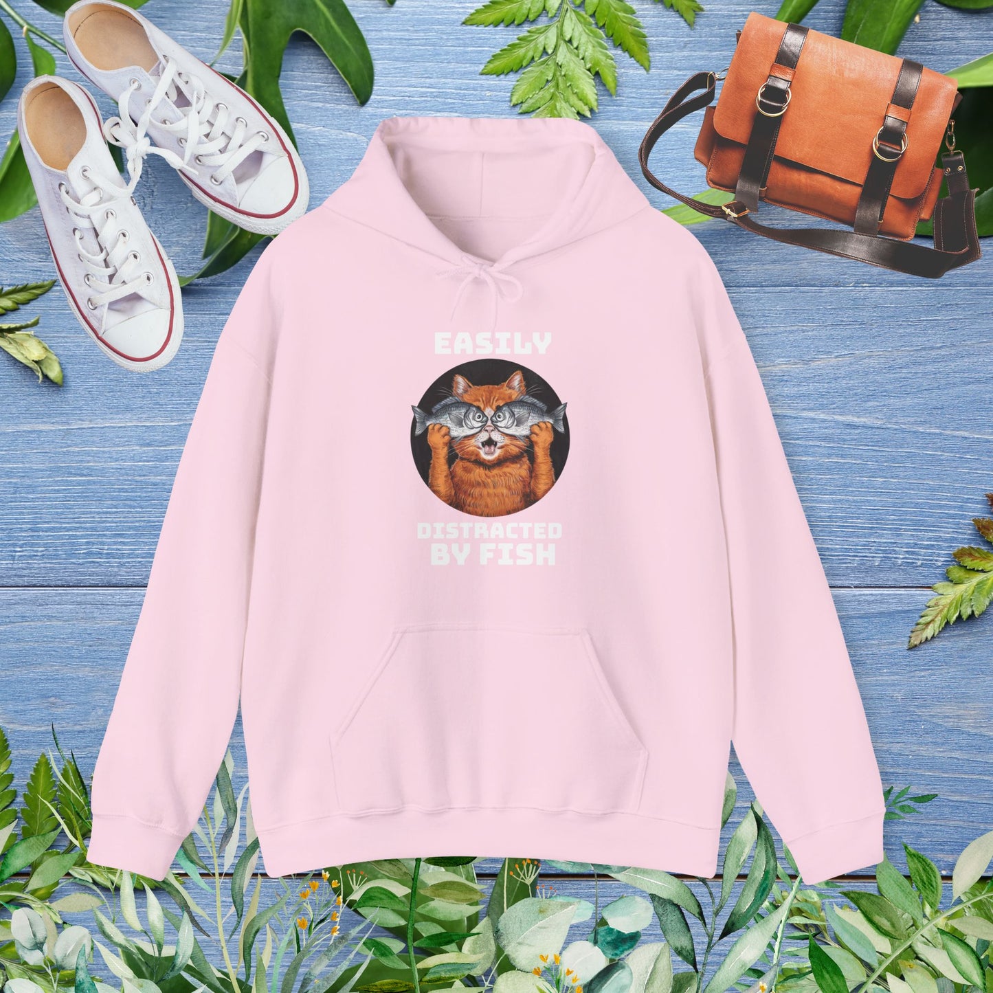Easily Distracted by Fish, Cat Hoodie - furevermama