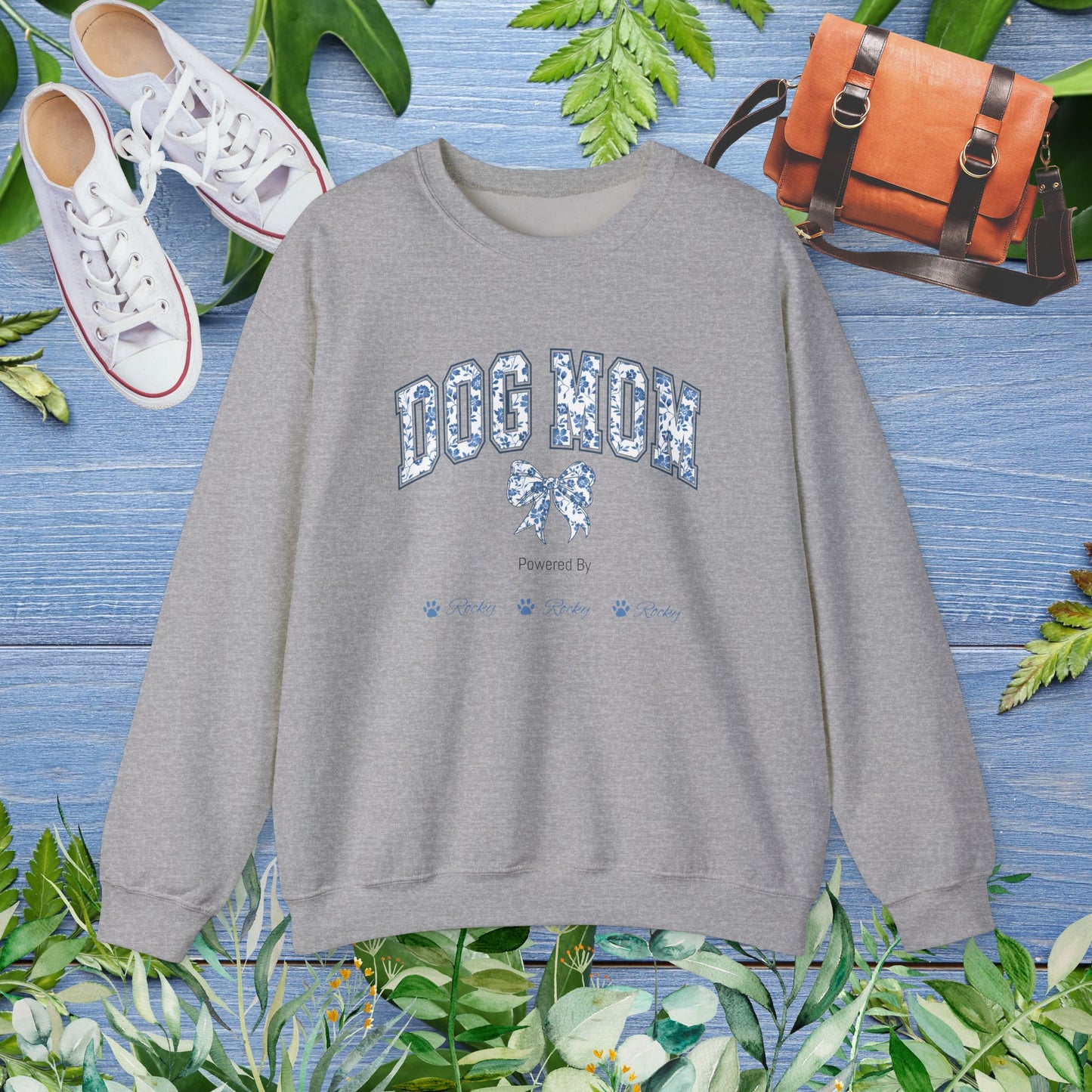 Dog Mom Powered by Dogs Crewneck Sweatshirt - furevermama