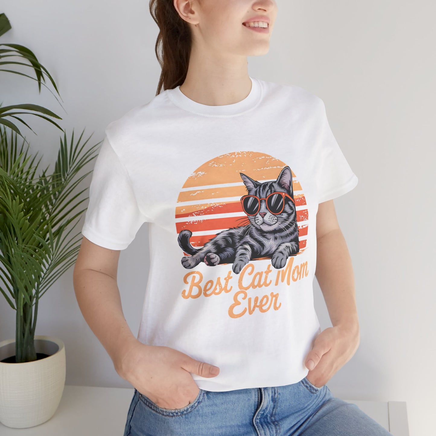 Best Cat Mom Ever Unisex Jersey Tee - Cute Cat Graphic T-Shirt