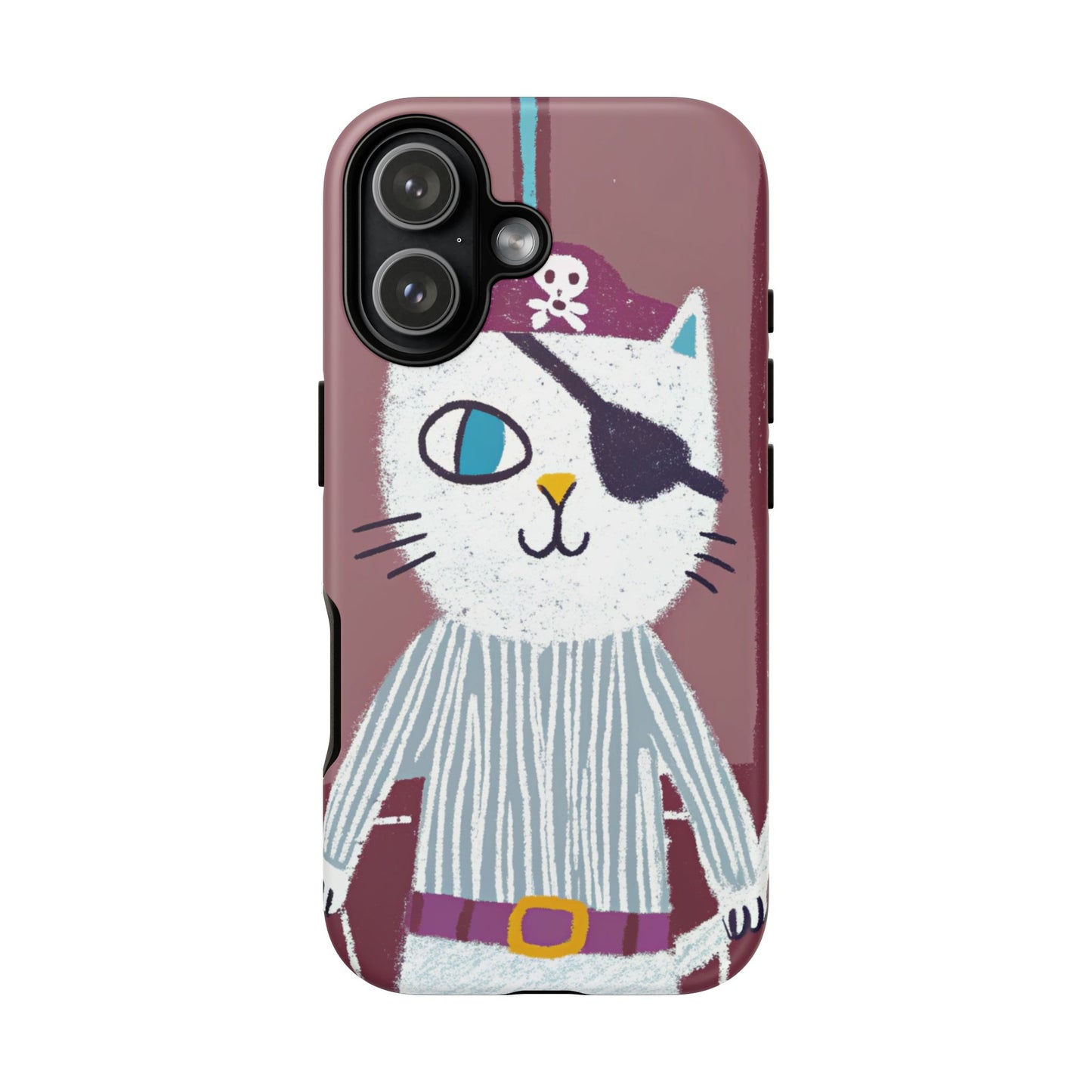 Phone Cases - Hand-Drawn Pirate Cat Design for Cat Lovers