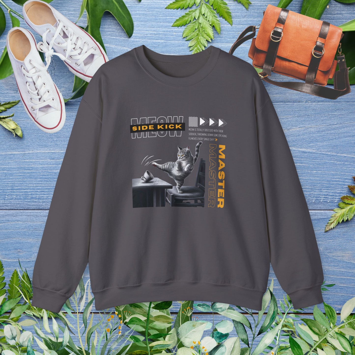 Meow Side Kick Unisex Sweatshirt - furevermama