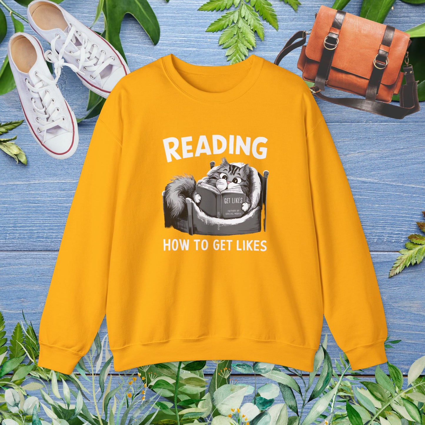 Cat Reading Book 'How to Get Like' Sweatshirt - furevermama