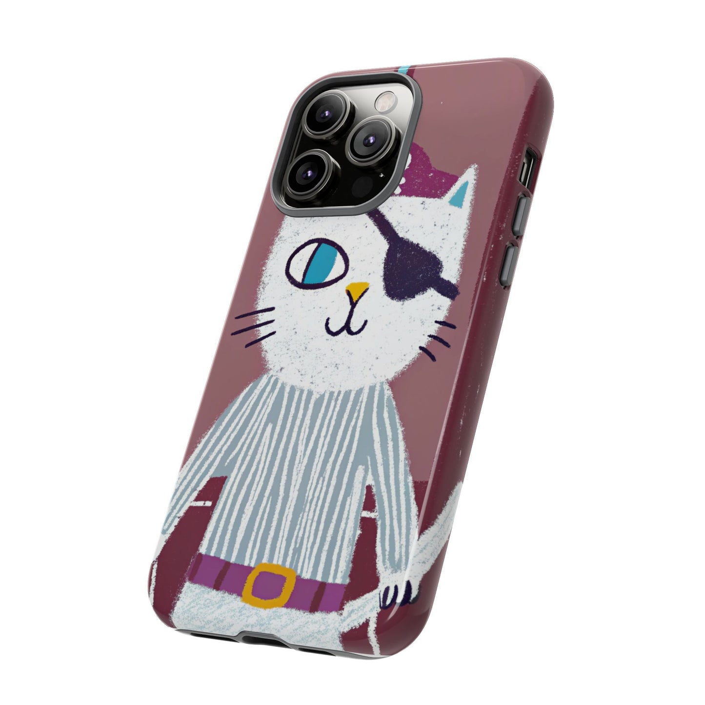 Phone Cases - Hand-Drawn Pirate Cat Design for Cat Lovers
