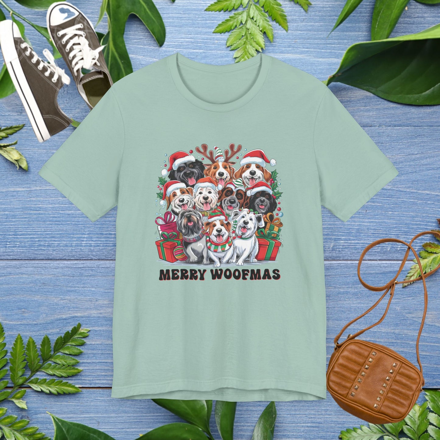 Merry Woofmas With All Dogs Jersey T-Shirt - furevermama