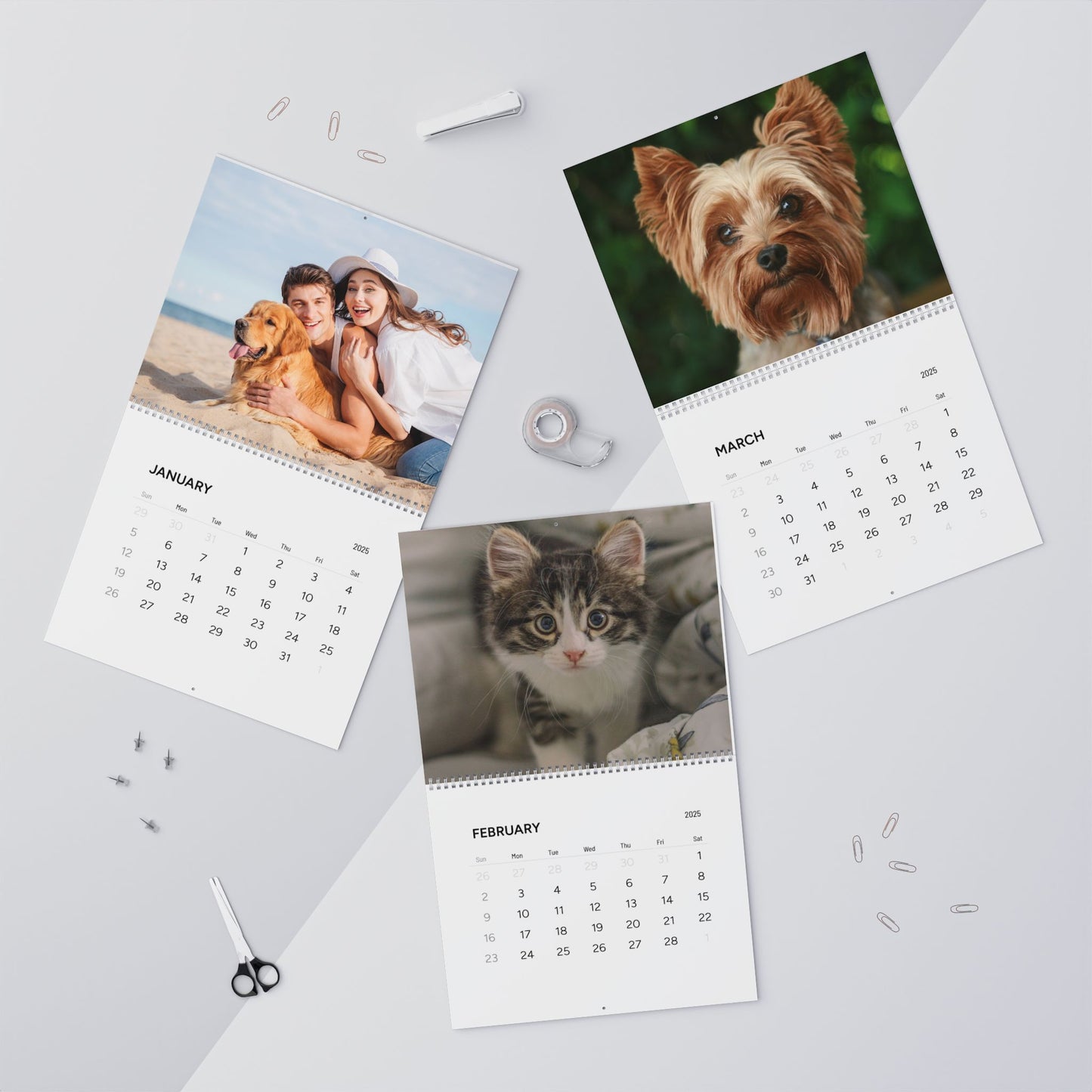 Custom Pet Photo Family Photo Wall Calendar - furevermama