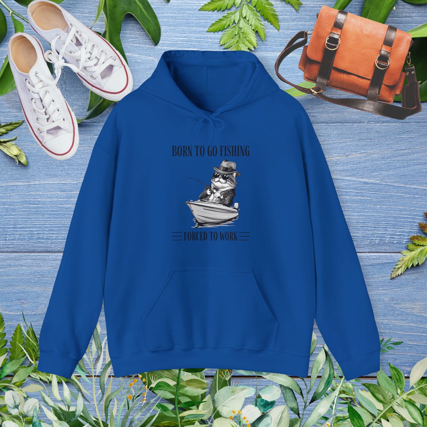 Born To Go Fishing Unisex Hoodie, Cat Lover Fishing Enthusiast Hoodie - furevermama