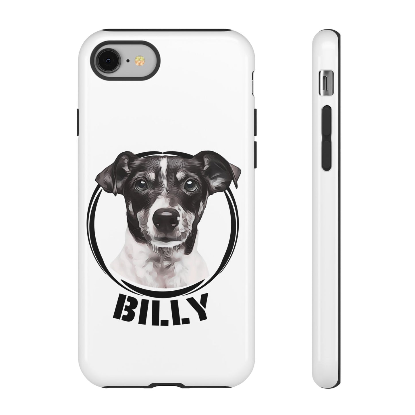 Custom Pet Portrait Phone Case, Black and White - furevermama