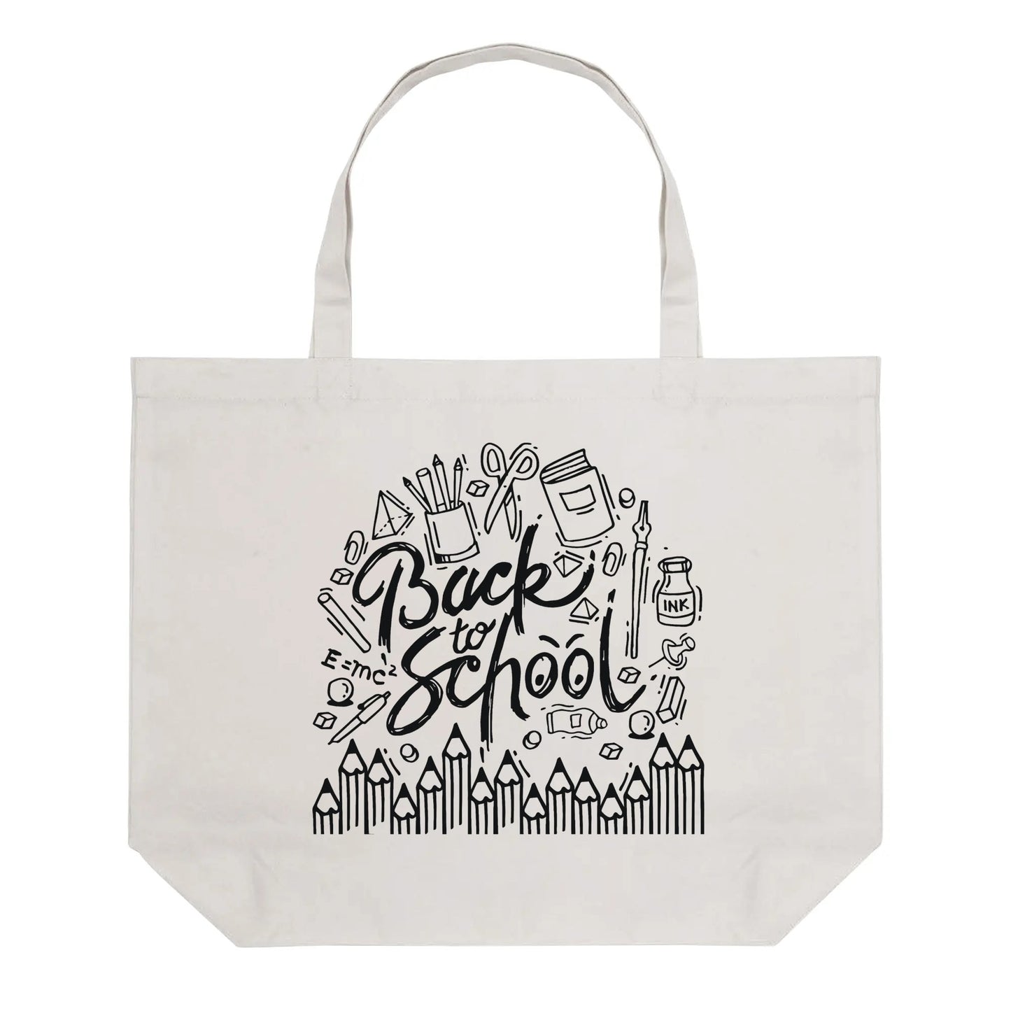 Back To School 100% Cotton Tote Bag (Single-sided Print)