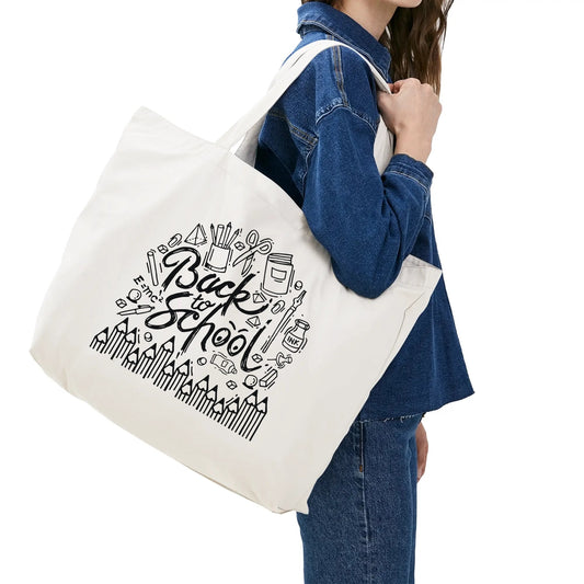 Back To School 100% Cotton Tote Bag (Single-sided Print) - furevermama