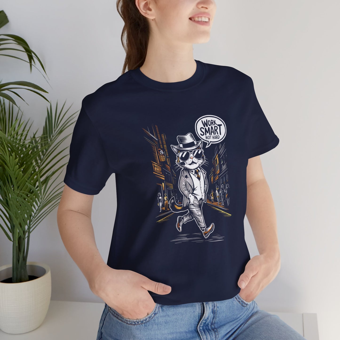 Cat Work Smart Unisex T-Shirt - furevermama