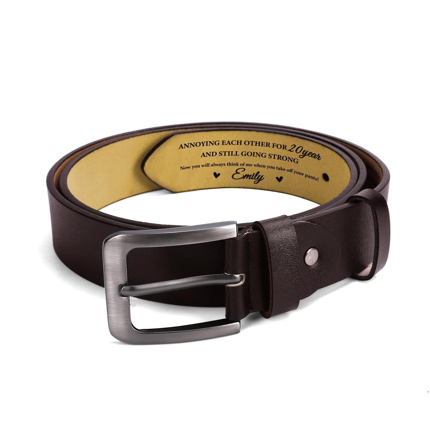 Annoying Each Other - Brown Belt Engraved Personalized Gift For Husband Boyfriend