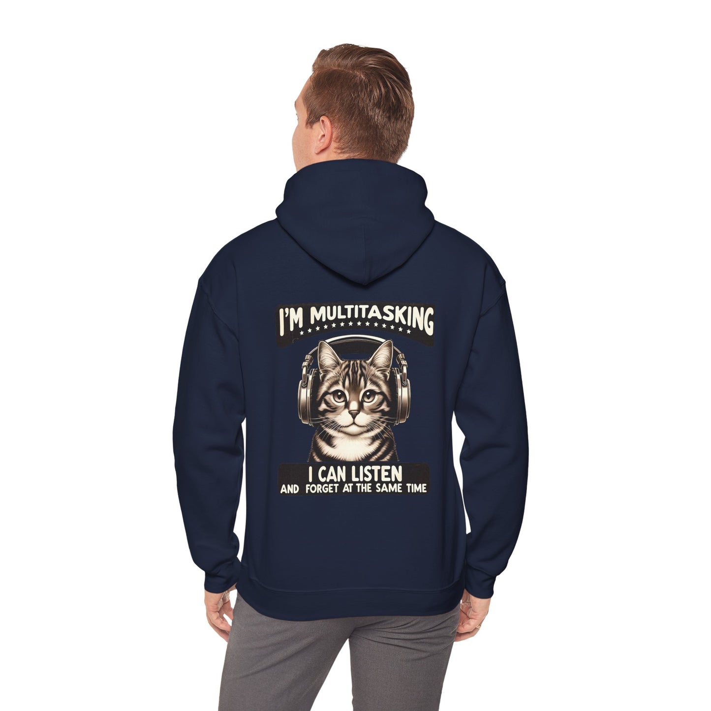 Multitasking Cat Unisex Hoodie (Back Printing) - furevermama
