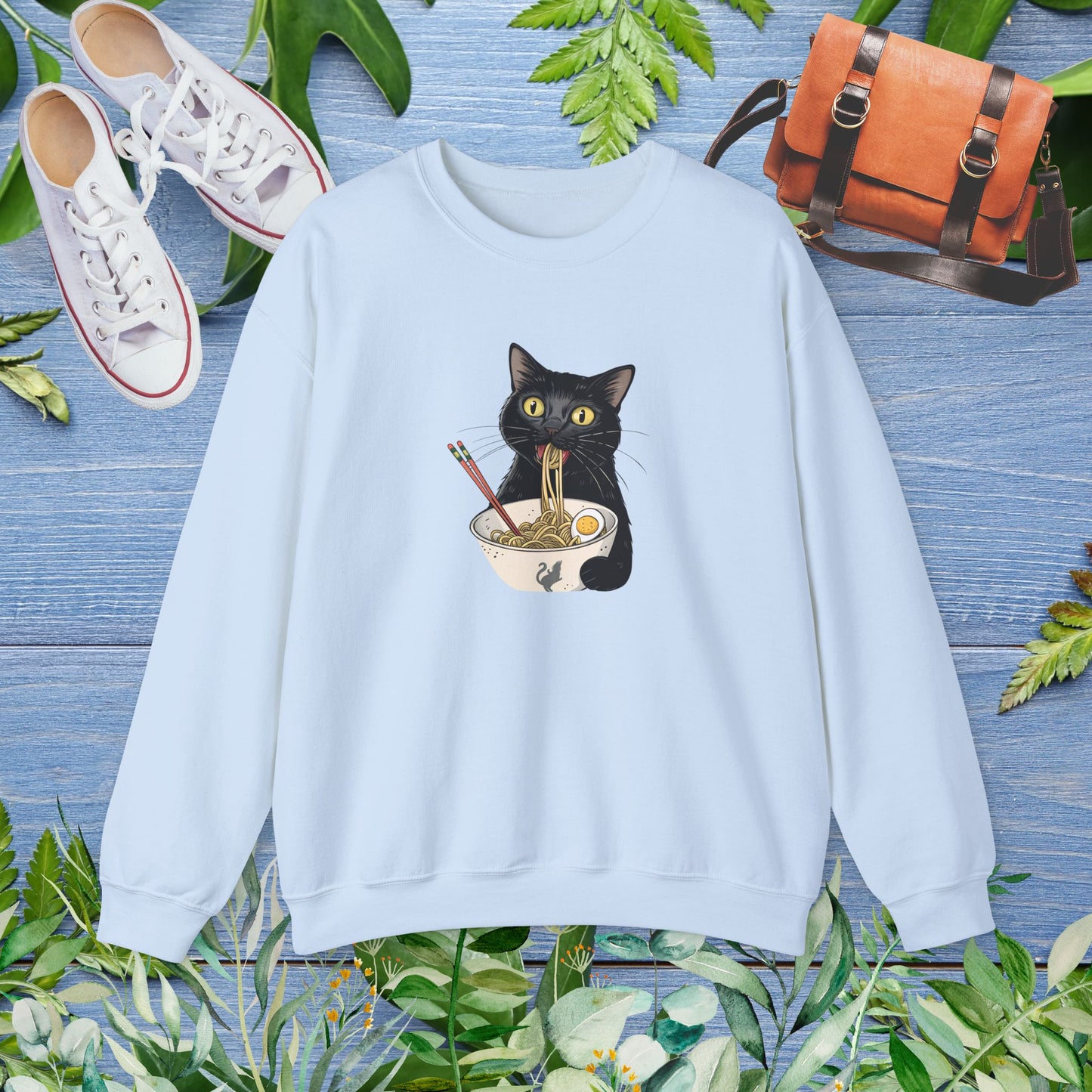 My Cat Eating My Ramen Crewneck Sweatshirt - furevermama