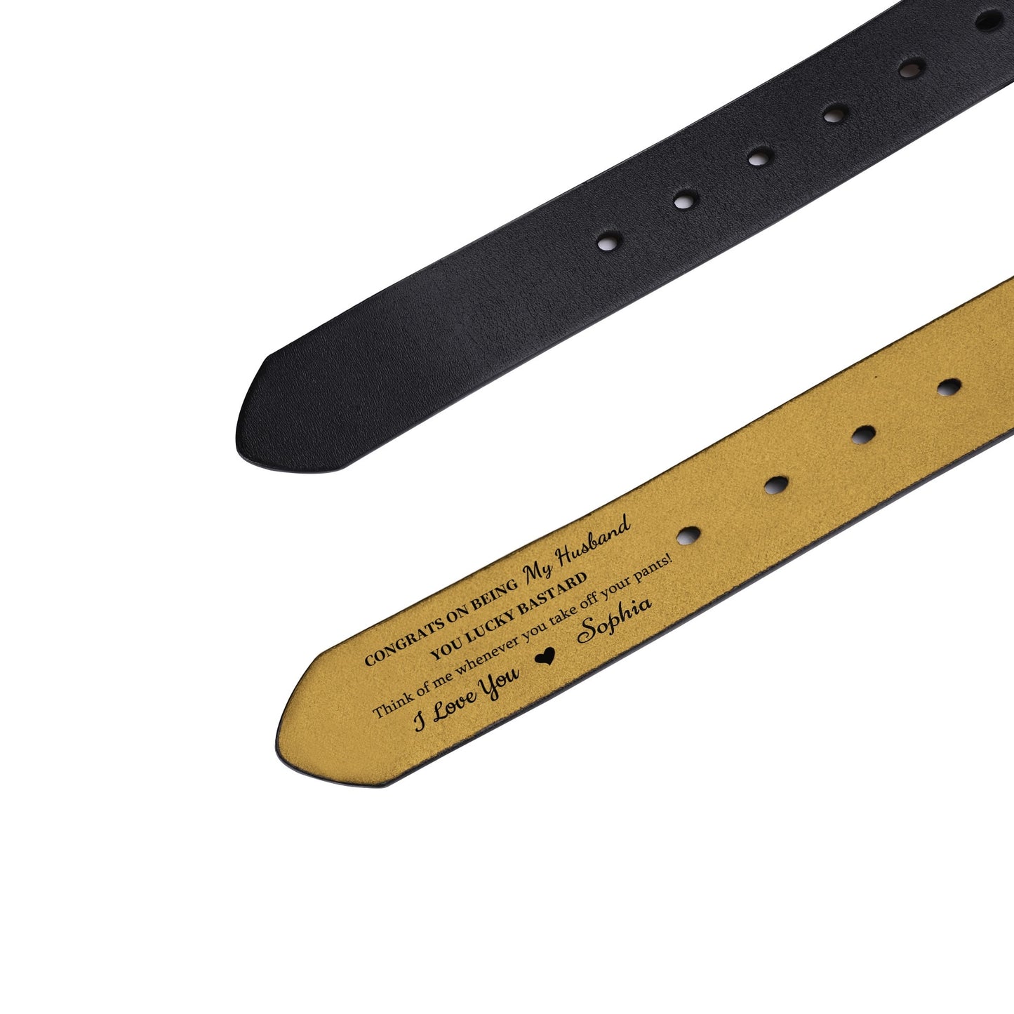 When You Take Off Your Pants - Engraved Leather Belt Personalized Gift For Husband Boyfriend