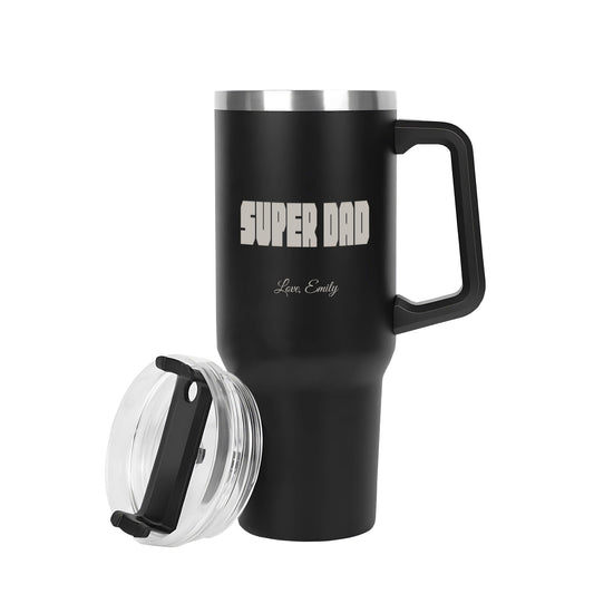 Super Dad Personalised Engraved 40oz Stainless Steel Tumbler Travel Mug - furevermama