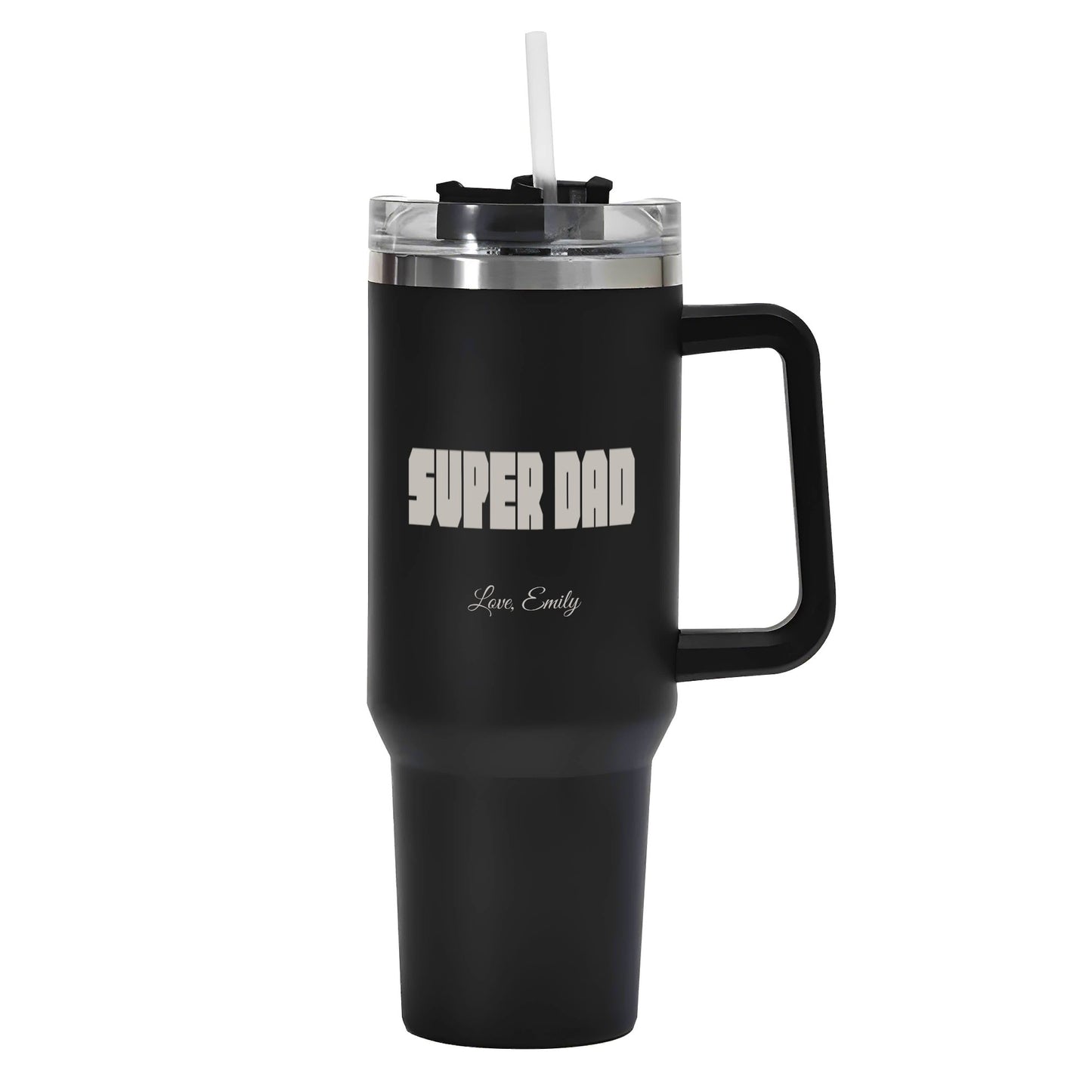 Super Dad Personalised Engraved 40oz Stainless Steel Tumbler Travel Mug - furevermama