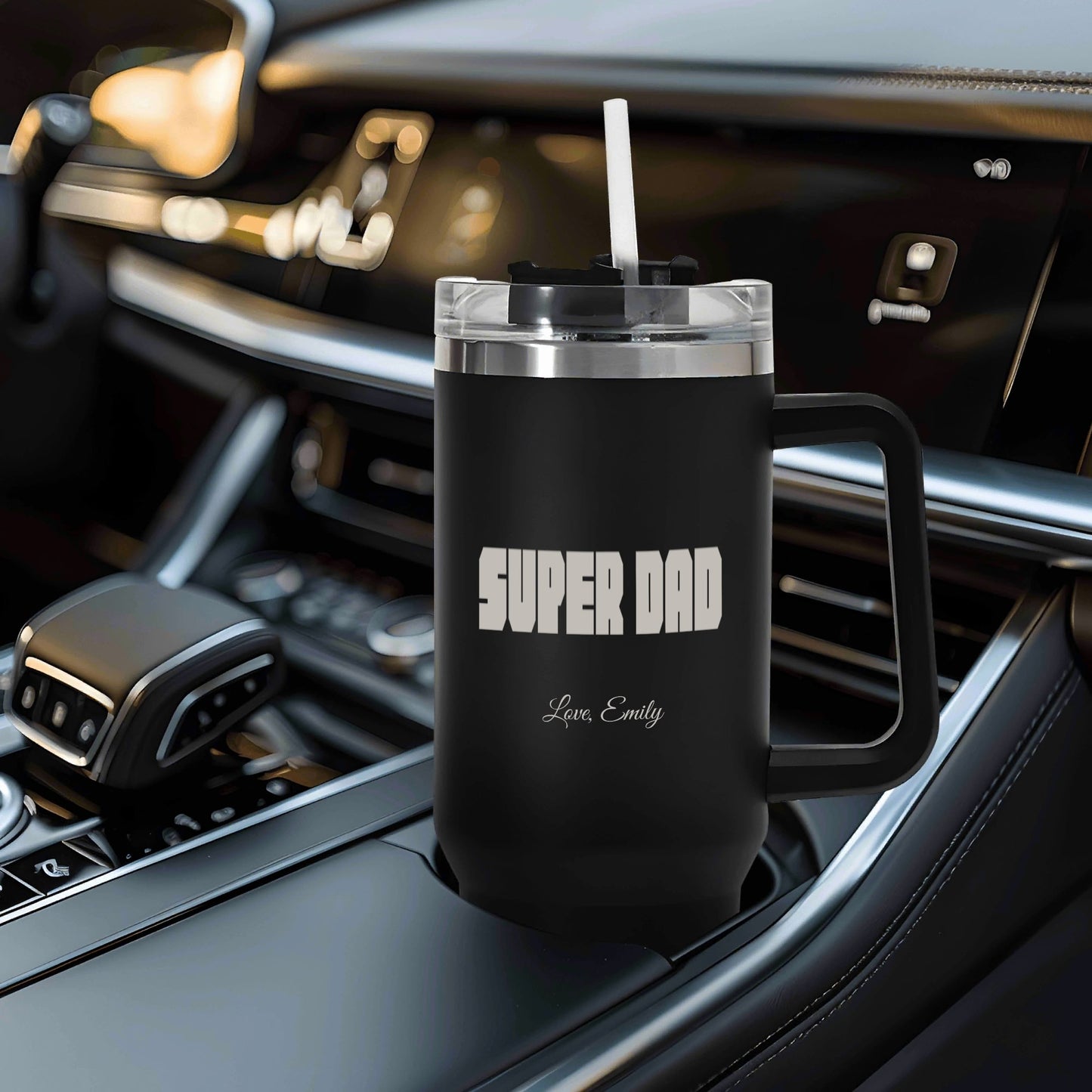 Super Dad Personalised Engraved 40oz Stainless Steel Tumbler Travel Mug - furevermama