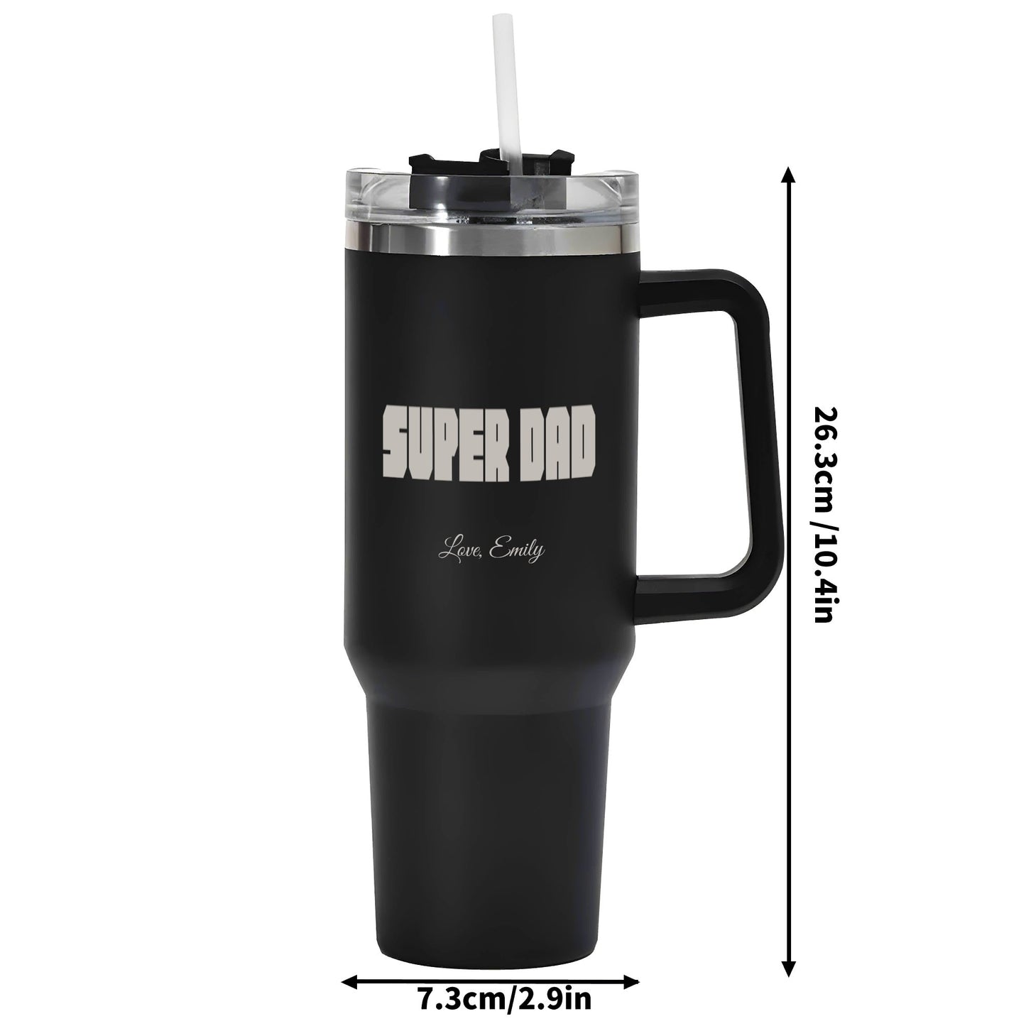Super Dad Personalised Engraved 40oz Stainless Steel Tumbler Travel Mug - furevermama