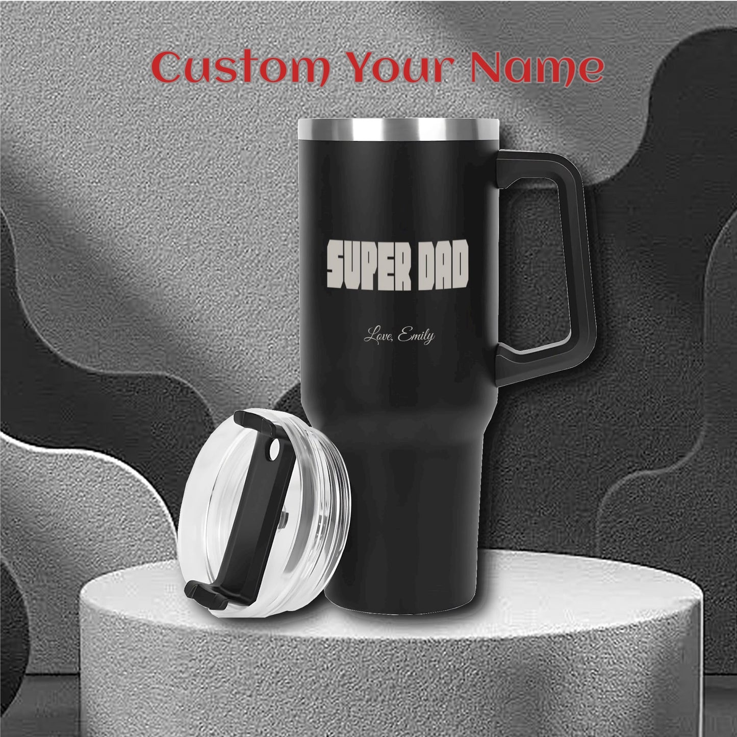 Super Dad Personalised Engraved 40oz Stainless Steel Tumbler Travel Mug - furevermama