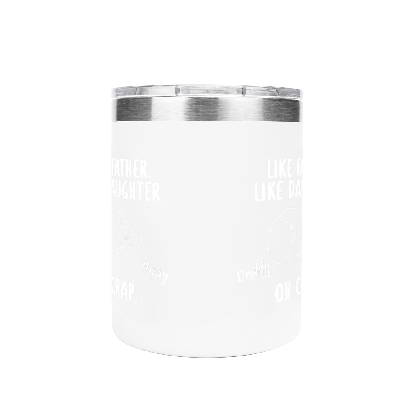 Like Father Like Daughter Custom 12oz Stainless Steel Coffee Mug Coffee Cup with Lid and Handle - Gift To Dad