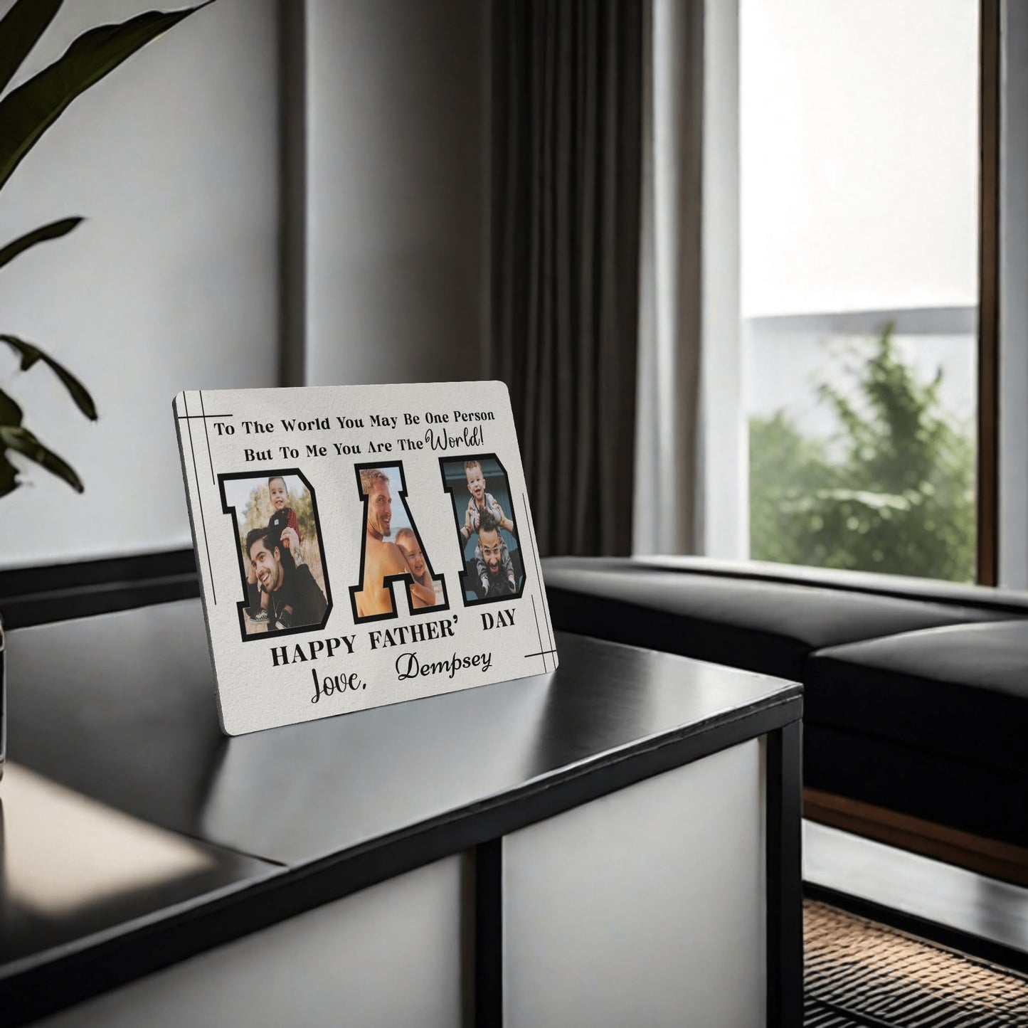 You Are My World Dad - Personalised Photo Wood Sign