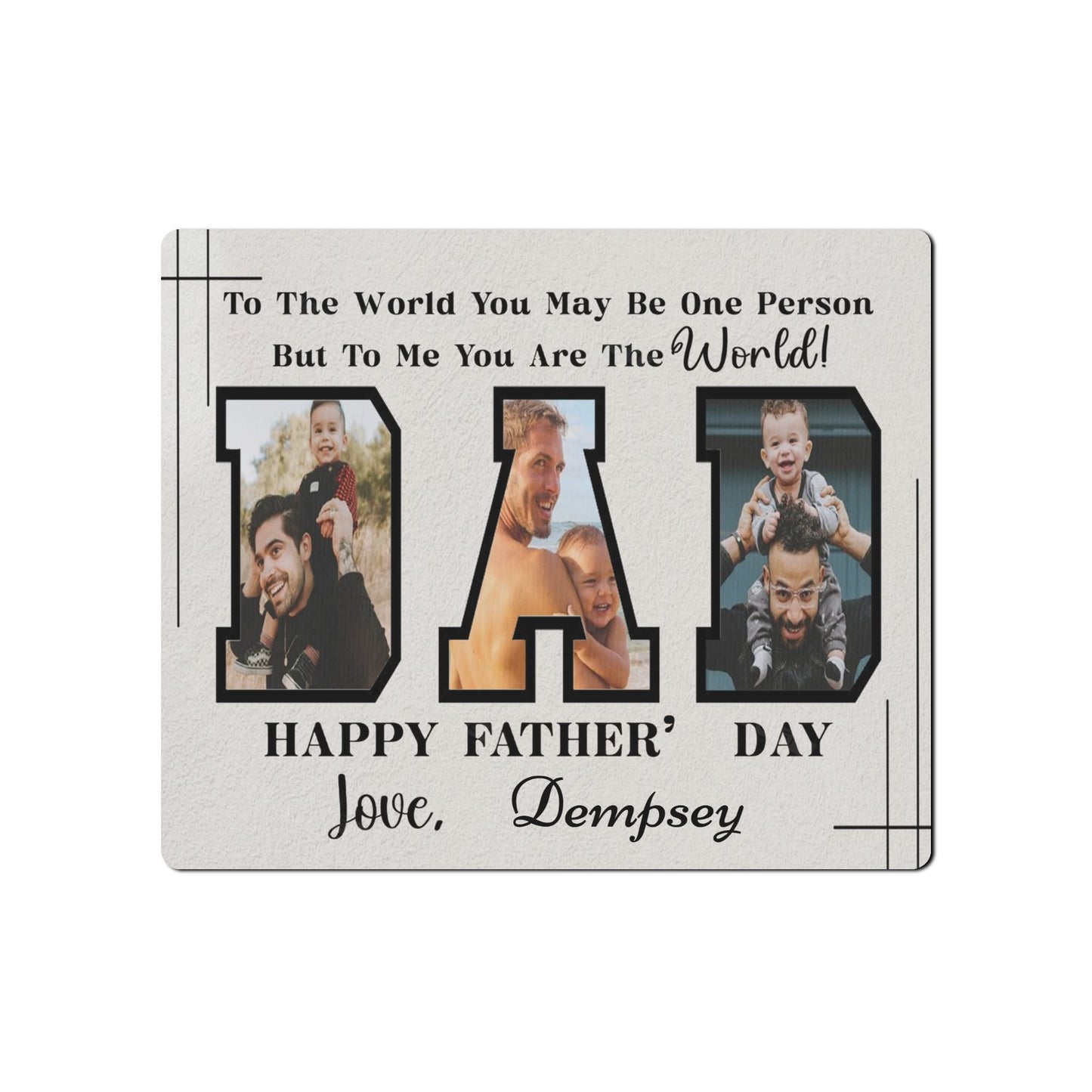 Dad You Are My World - Personalised Wooden Photo Frame
