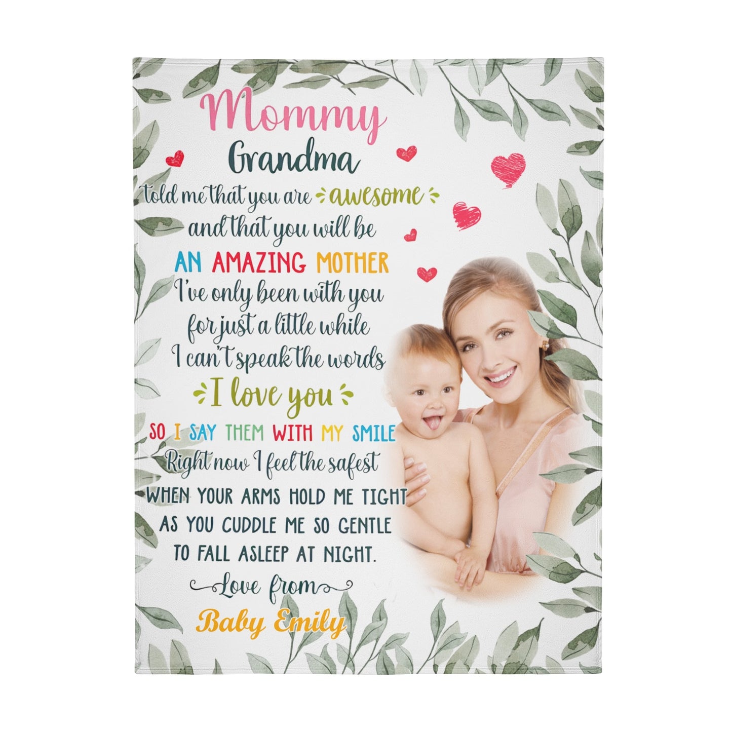 Heartfelt Mommy Baby Photo Blanket - Perfect Gift For Wife