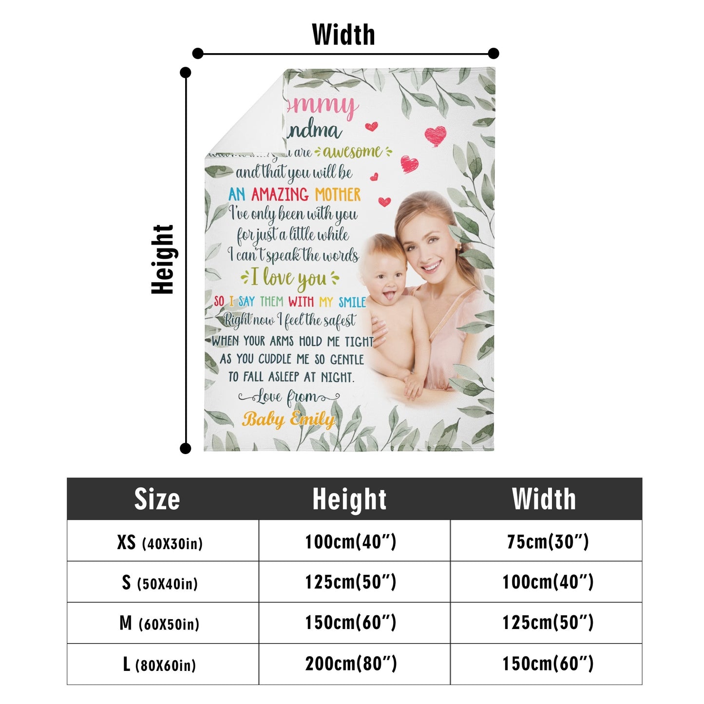 Heartfelt Mommy Baby Photo Blanket - Perfect Gift For Wife