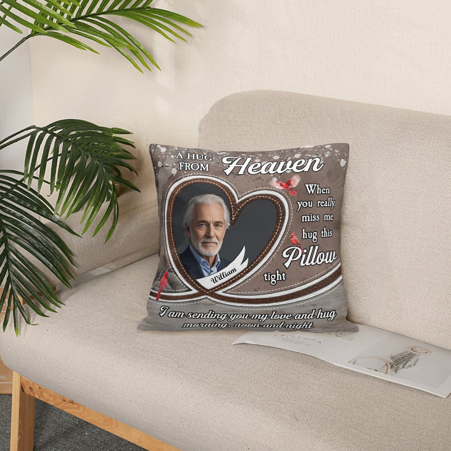 A Hug From Heaven Cushion - Miss Me and Hug This Pillow Tight