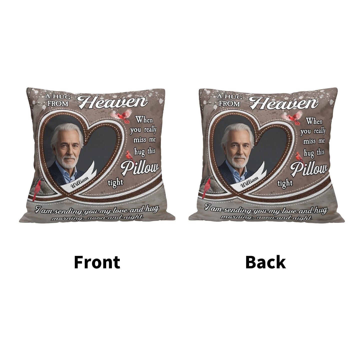 A Hug From Heaven Cushion - Miss Me and Hug This Pillow Tight