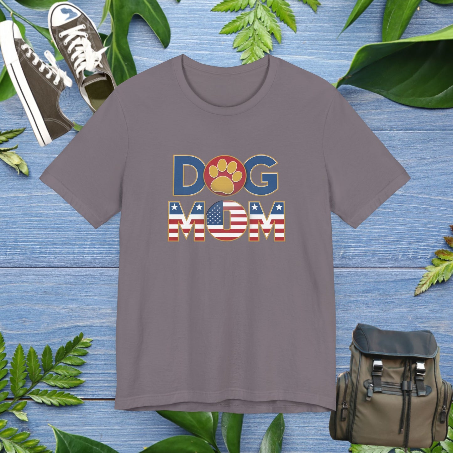USA Patriotic Dog Mom T-Shirt - furevermama