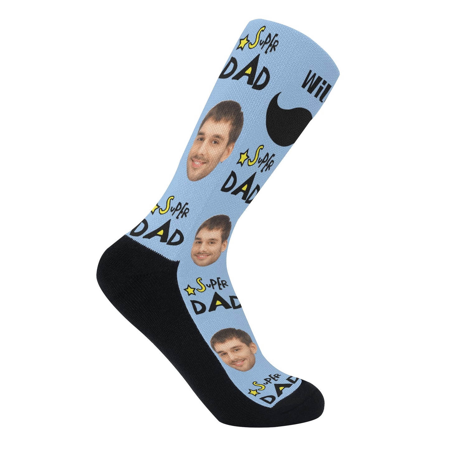 Super Dad Personalised Photo Crew Socks