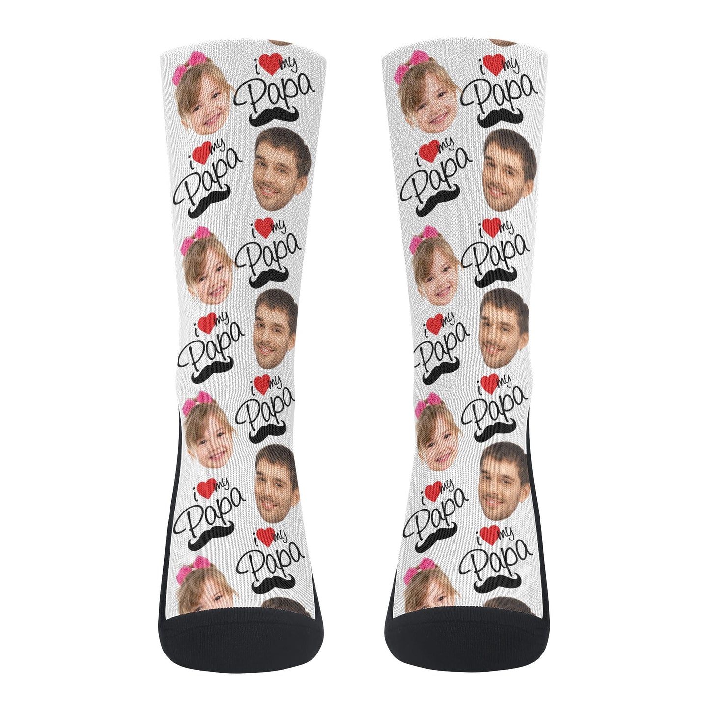 I Love Papa - Personalised Photos Crew Socks