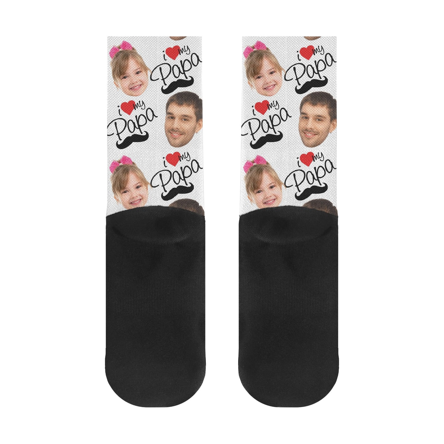 I Love Papa - Personalised Photos Crew Socks