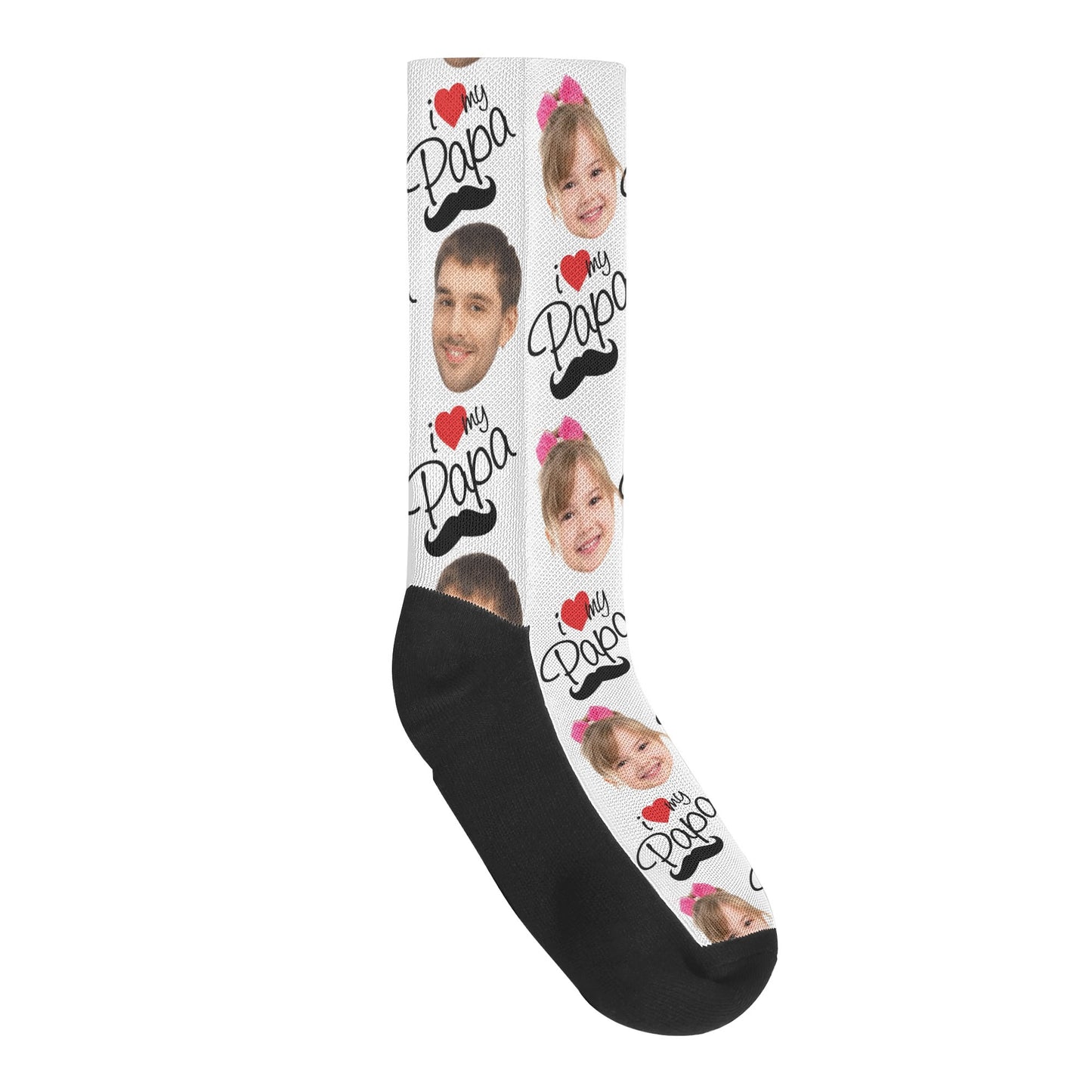 I Love Papa - Personalised Photos Crew Socks