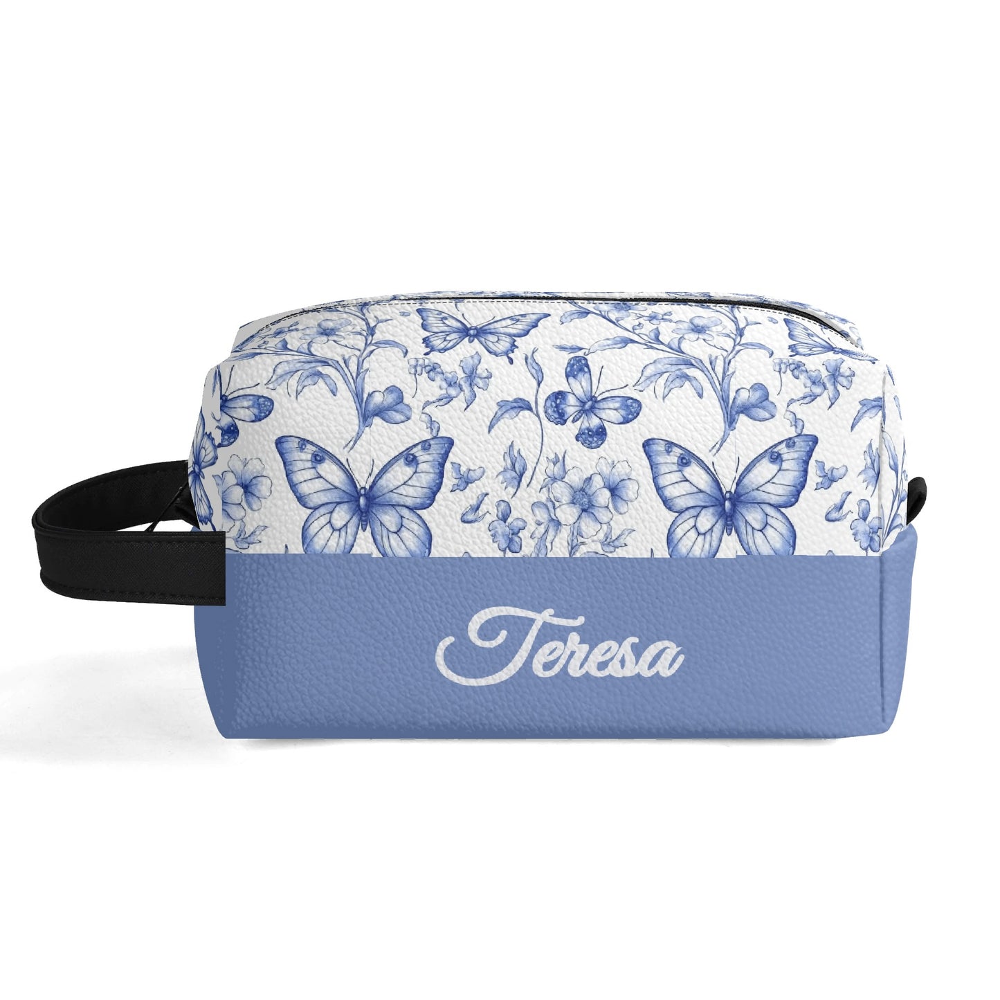 Customized Name Blue Butterfly Makeup Organizer