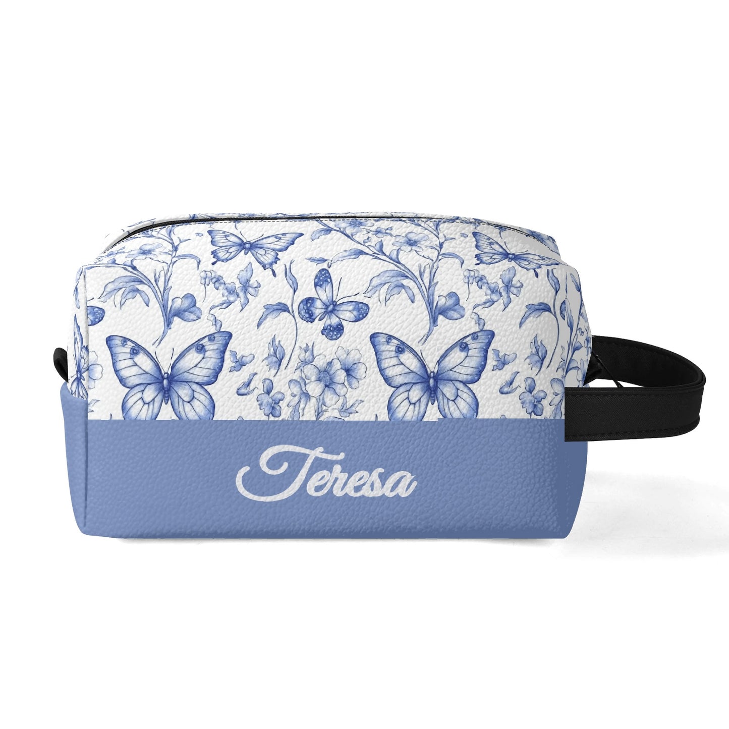 Customized Name Blue Butterfly Makeup Organizer