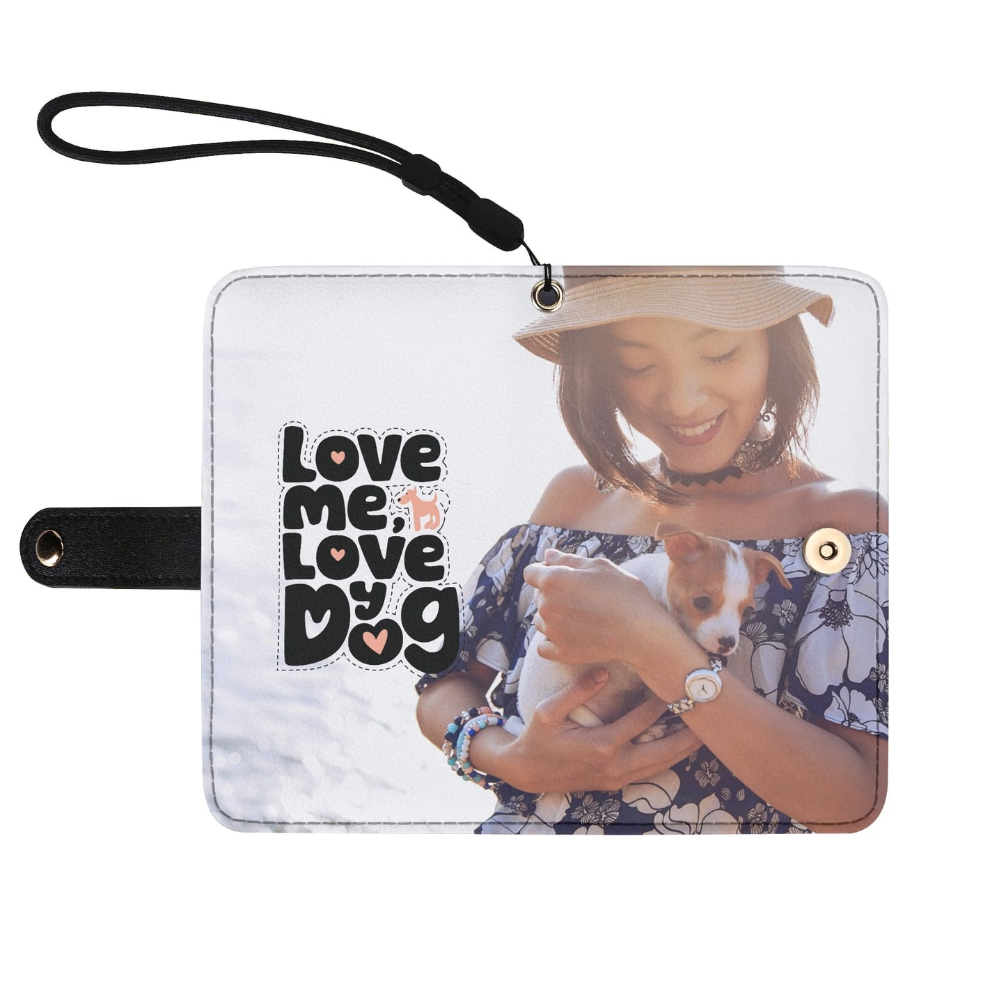 Full Custom Photo Black Phone Flip Case Cover