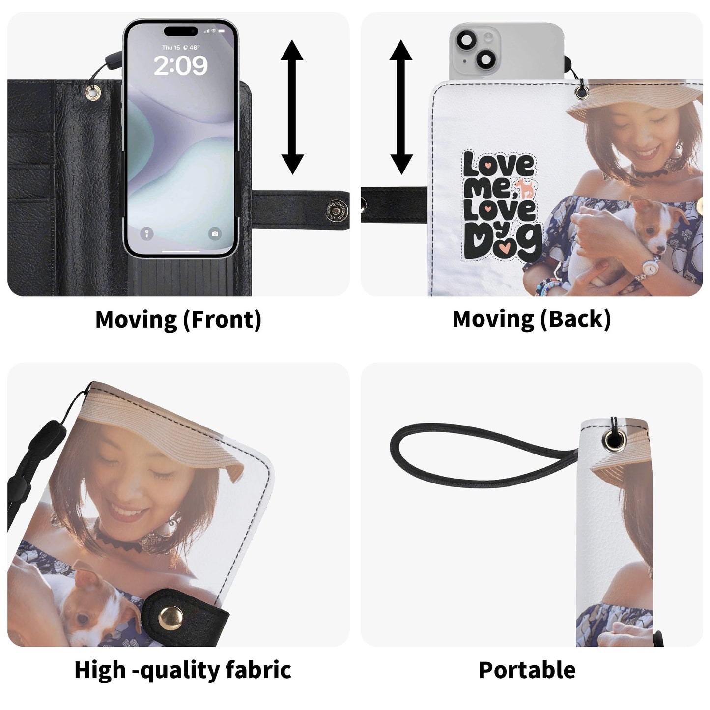 Full Custom Photo Black Phone Flip Case Cover