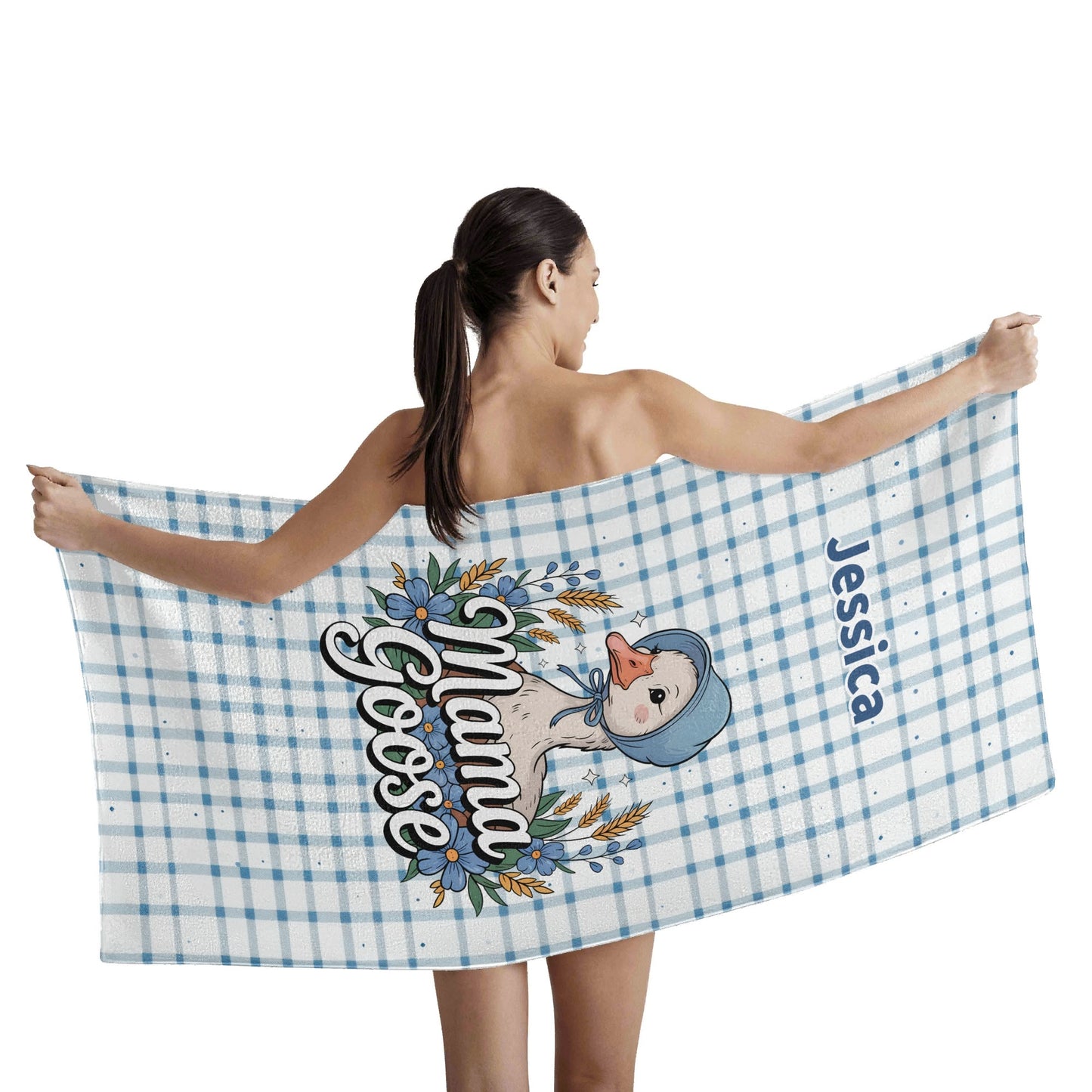 Mama Goose Personalized Soft Bath Towel - for Bathroom Gym and Travel - furevermama