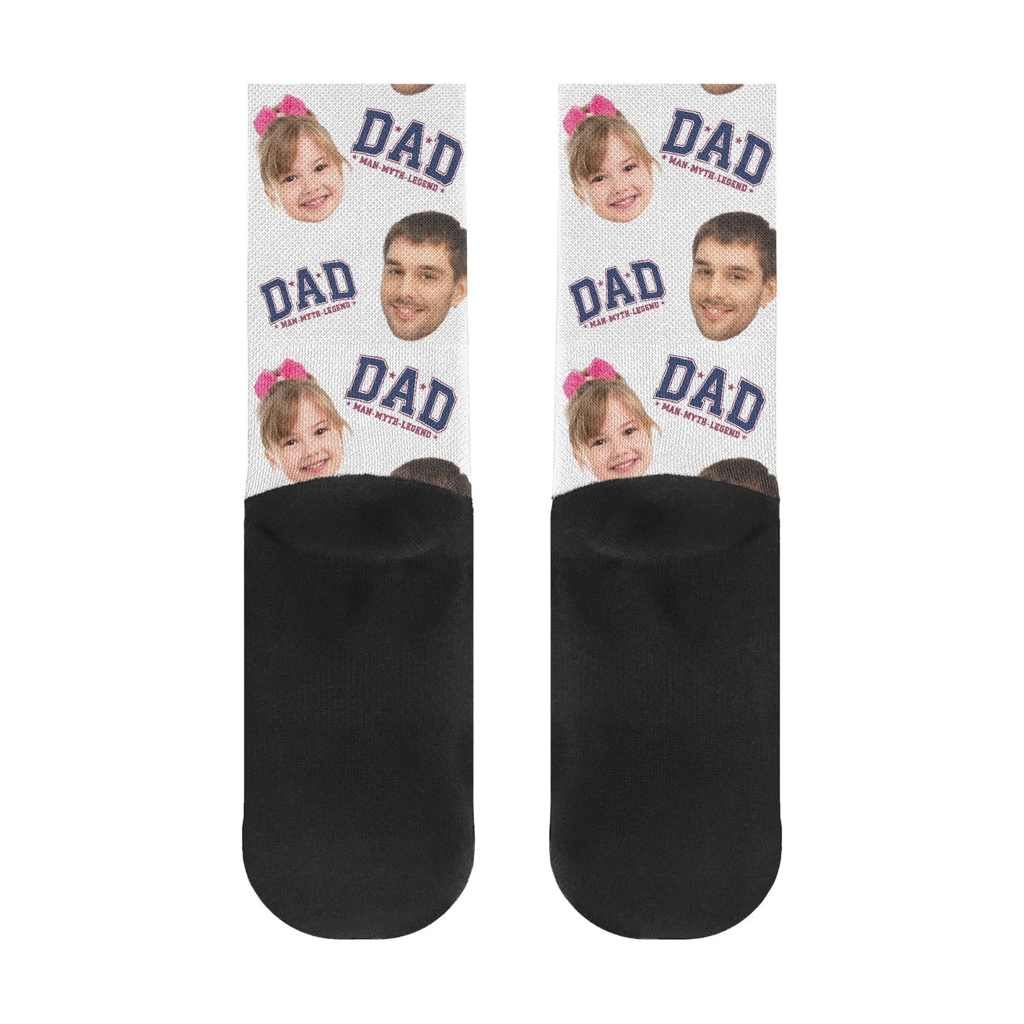 Dad The Legend Personalised Photos Crew Socks