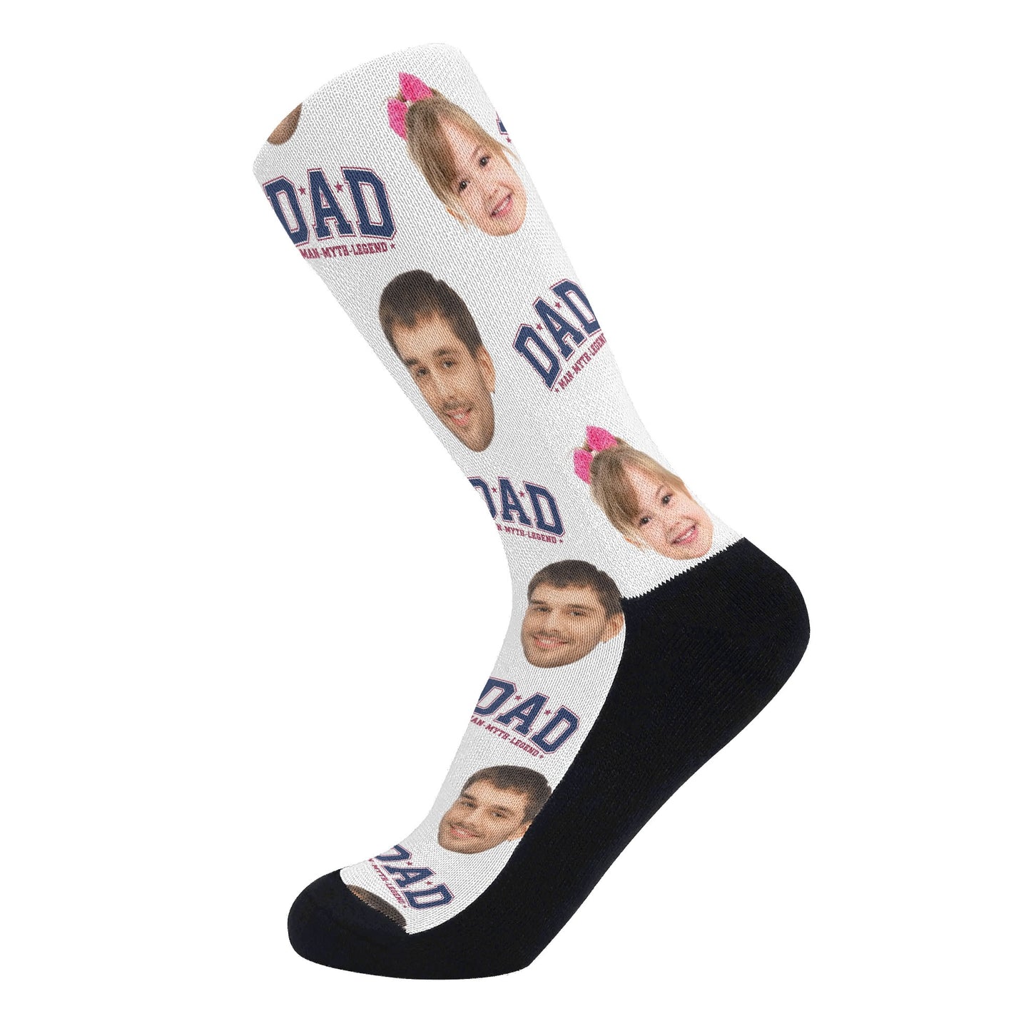 Dad The Legend Personalised Photos Crew Socks