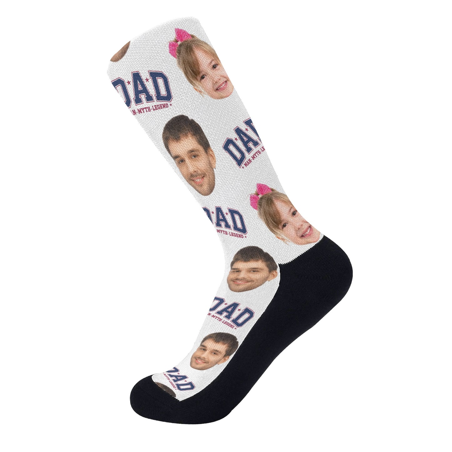 Dad The Legend Personalised Photos Crew Socks