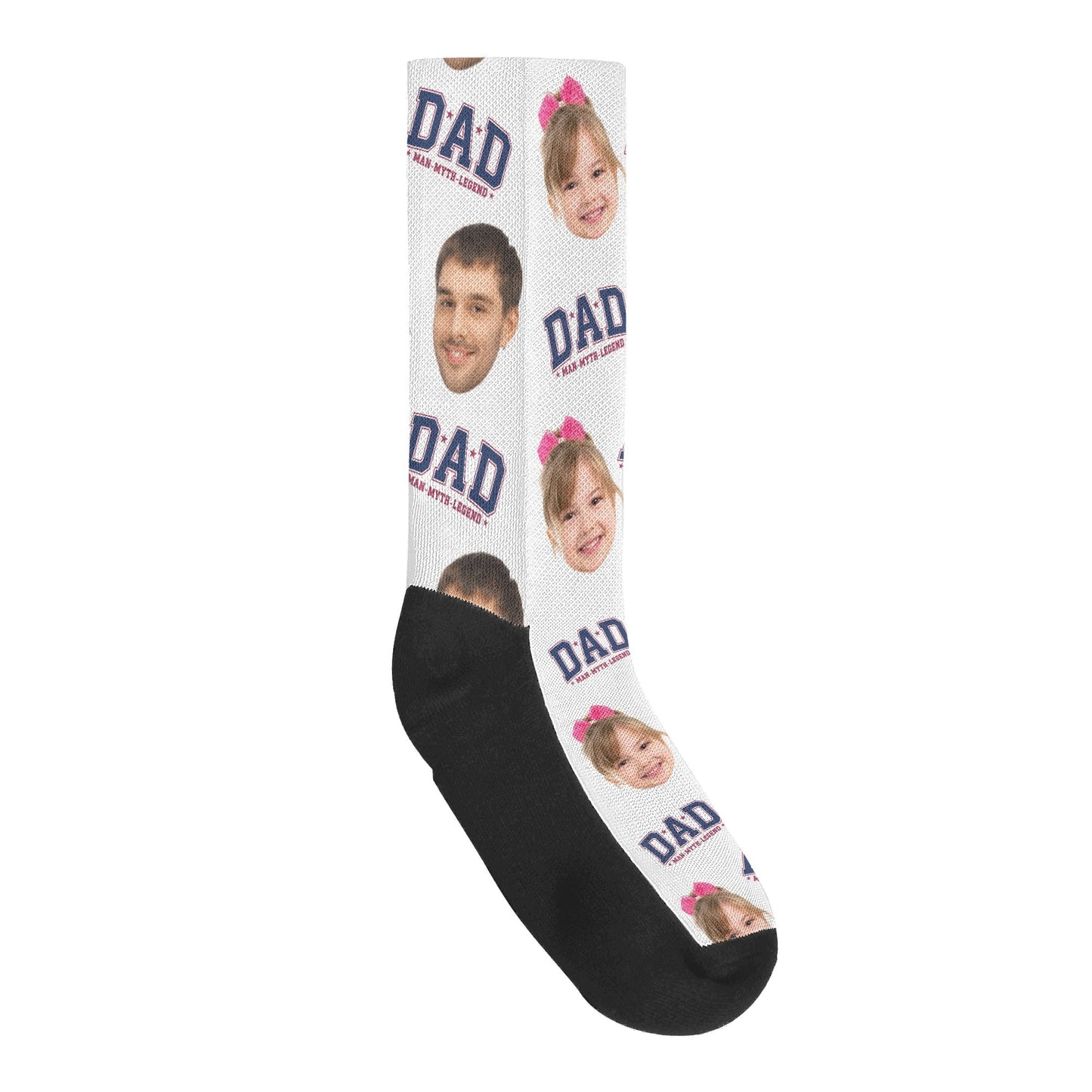 Dad The Legend Personalised Photos Crew Socks