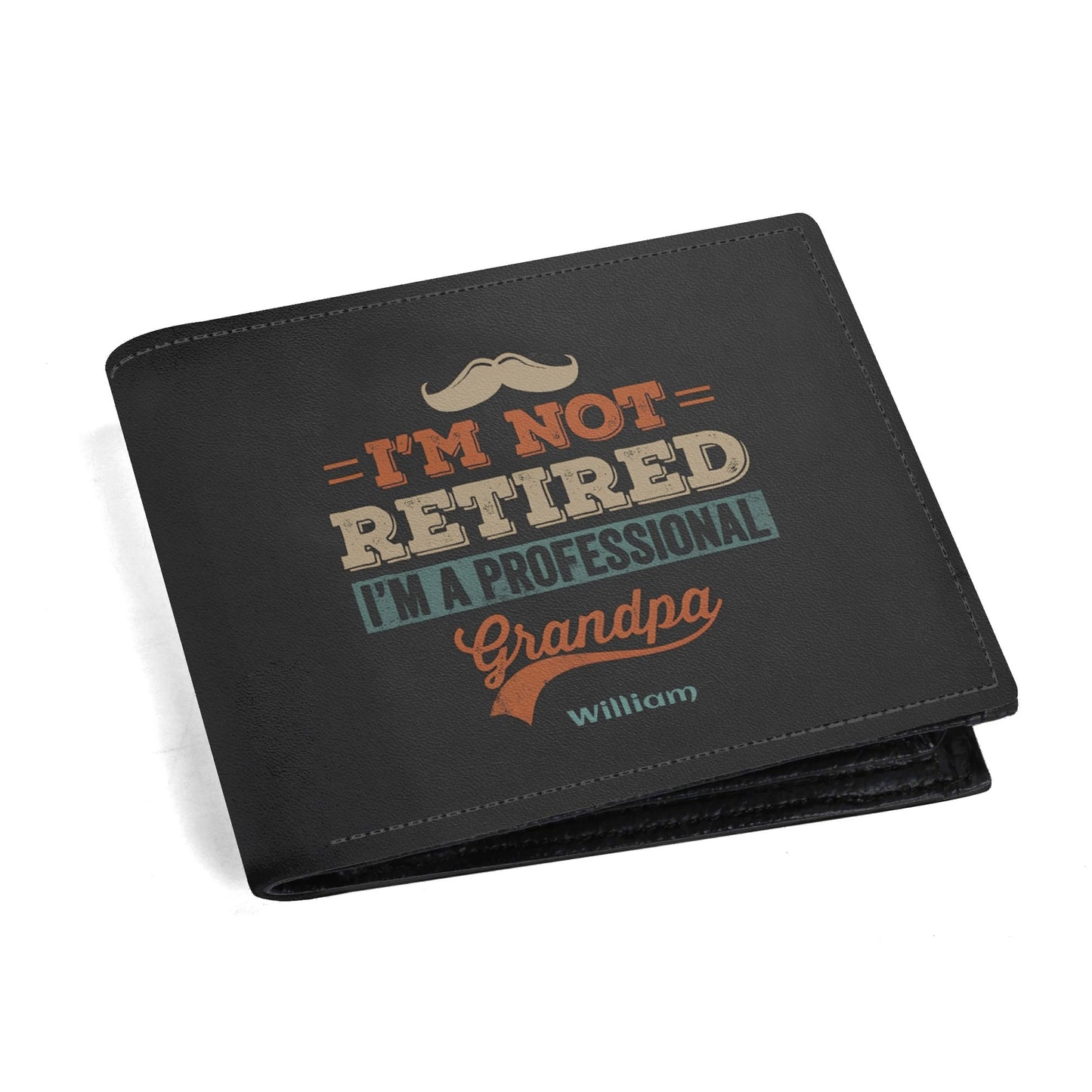 Professional Grandpa Wallet - Personalised Top-Grain Leather Wallet Paper Folded Wallet