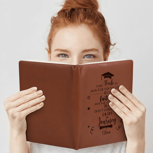 Engraved Brown Notebook Custom Journals Diary Gift for Friends Family - Custom Graduation Gift - furevermama