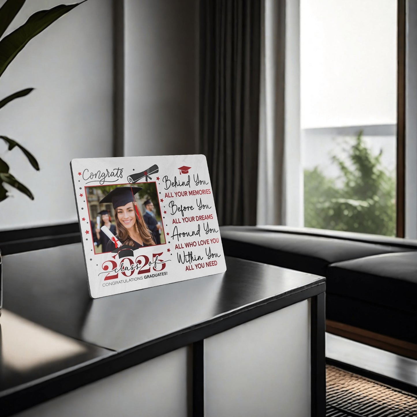 Graduation Gift - Custom Horizontal Wood Photo Frame 7X6 Inch