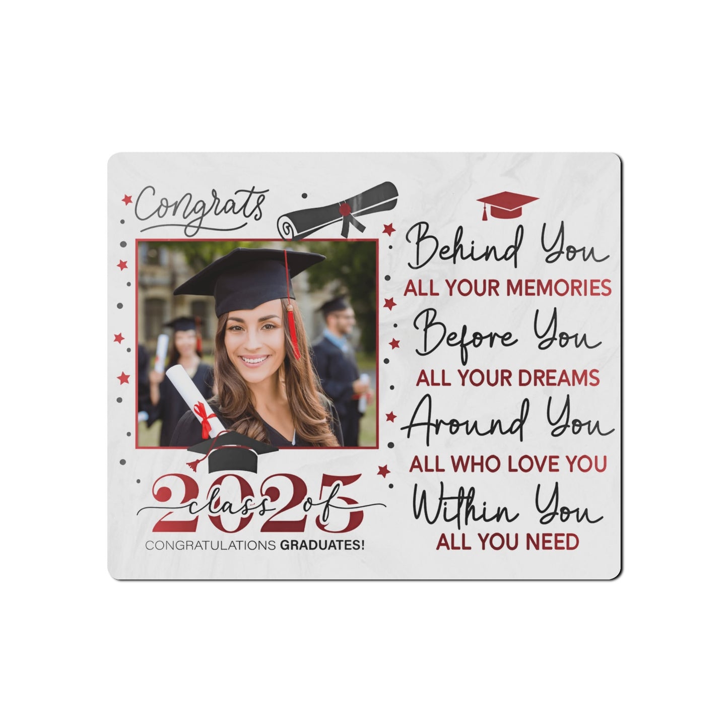 Graduation Gift - Custom Horizontal Wood Photo Frame 7X6 Inch